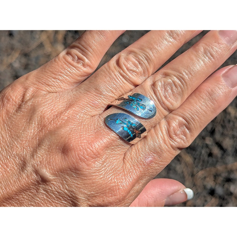 Navajo Jewelry Women's Ring Handmade Native American Coil Signed sz 9 **